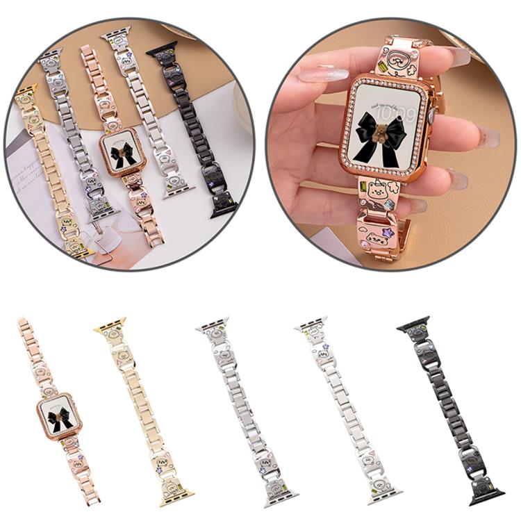 xDfind Happy Zoo Bracelet Diamond Metal Watch Band, For Apple Watch 42 / 44 / 45 / 46 / 49mm