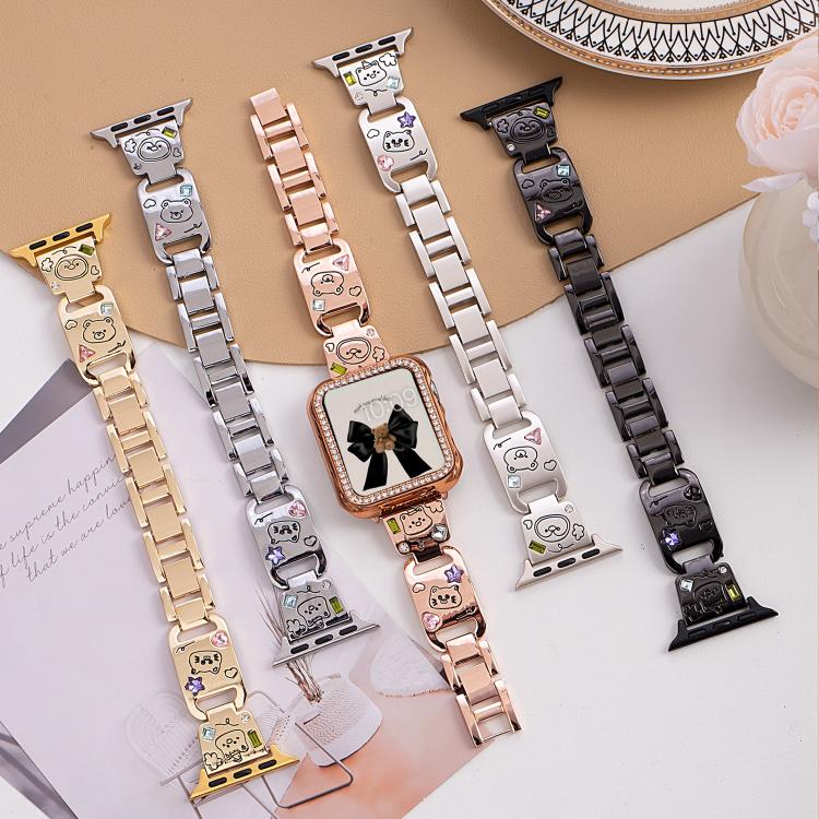 xDfind Happy Zoo Bracelet Diamond Metal Watch Band, For Apple Watch 42 / 44 / 45 / 46 / 49mm