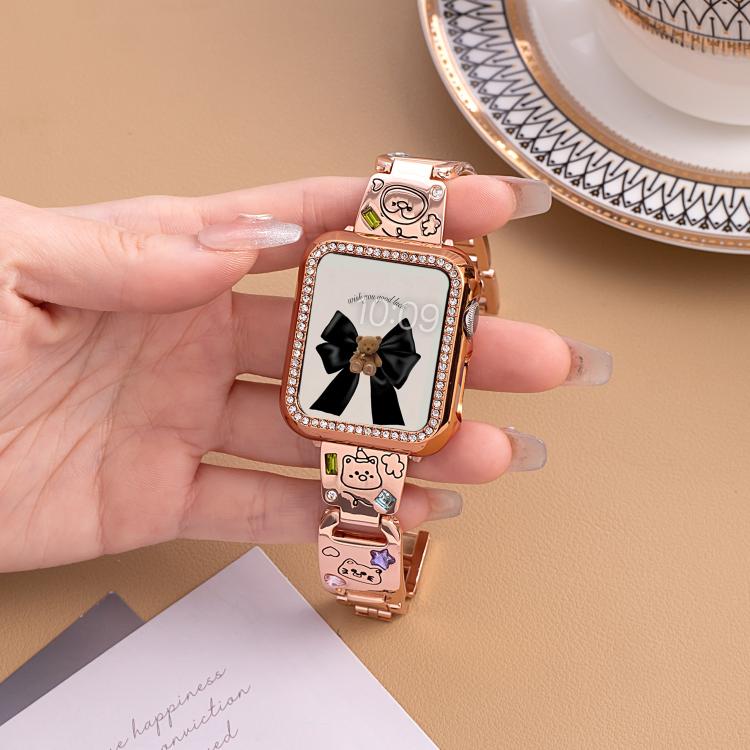 xDfind Happy Zoo Bracelet Diamond Metal Watch Band, For Apple Watch 42 / 44 / 45 / 46 / 49mm