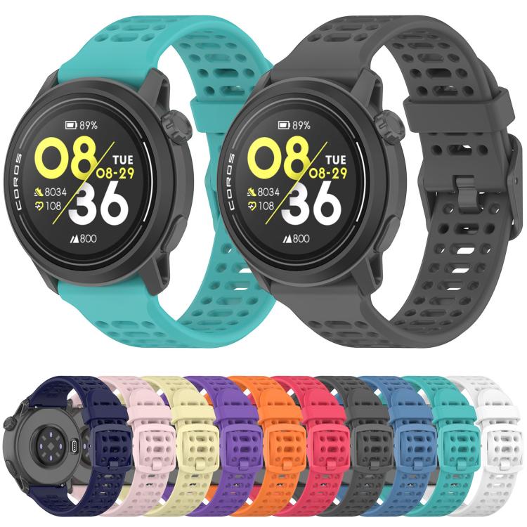 xDfind For COROS Breathable Hole Pure Color Silicone Watch Band, 20mm