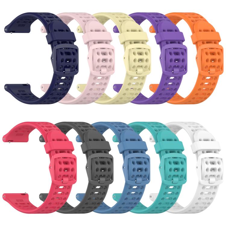 xDfind For COROS Breathable Hole Pure Color Silicone Watch Band, 20mm