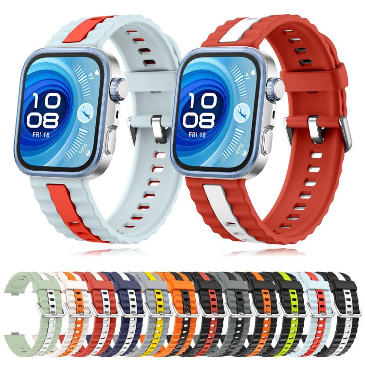 xDfind Sport Vertical Striped Two Color Silicone Watch Band