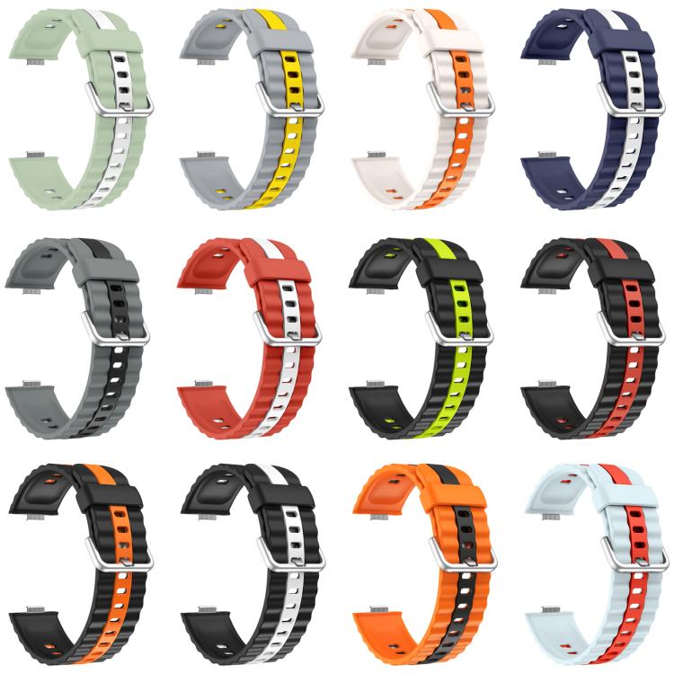 xDfind Sport Vertical Striped Two Color Silicone Watch Band