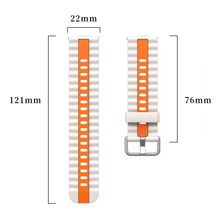 xDfind Sport Vertical Striped Two Color Silicone Watch Band