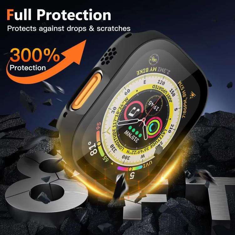 xDfind Tempered Glass Film Integrated PC Watch Cover, For Apple Watch Series 6 / 5 / 4 / SE 44mm
