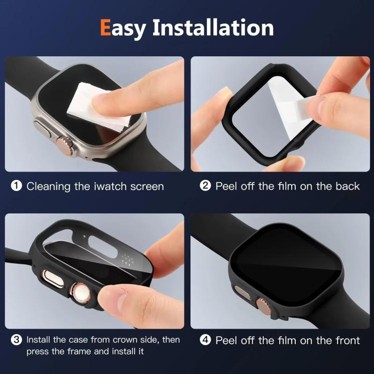 xDfind Tempered Glass Film Integrated PC Watch Cover, For Apple Watch Series 6 / 5 / 4 / SE 40mm