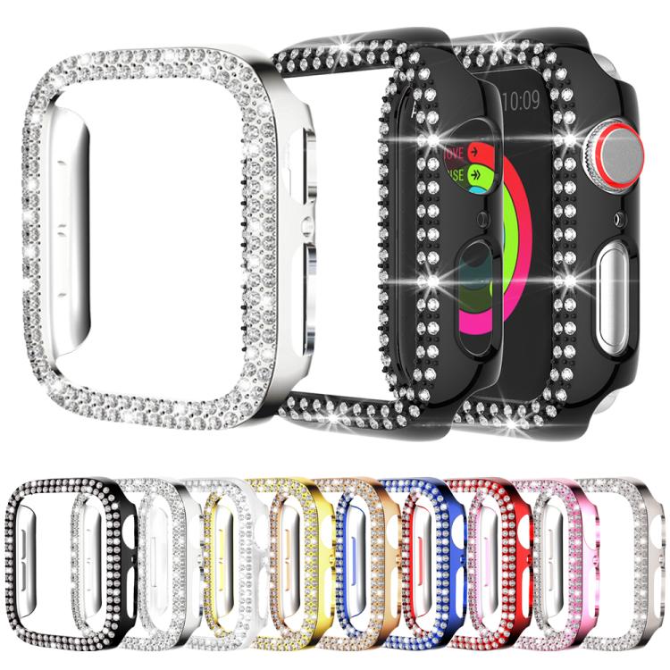 xDfind Double Row Diamond Hollow PC Watch Cover, For Apple Watch Series 6 / 5 / 4 / SE 44mm