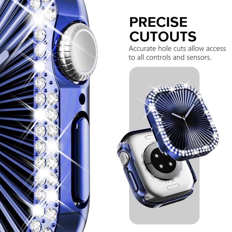xDfind Double Row Diamond Hollow PC Watch Cover, For Apple Watch Series 6 / 5 / 4 / SE 40mm