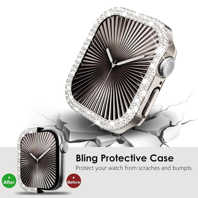 xDfind Double Row Diamond Hollow PC Watch Cover, For Apple Watch Series 9 / 8 / 7 45mm