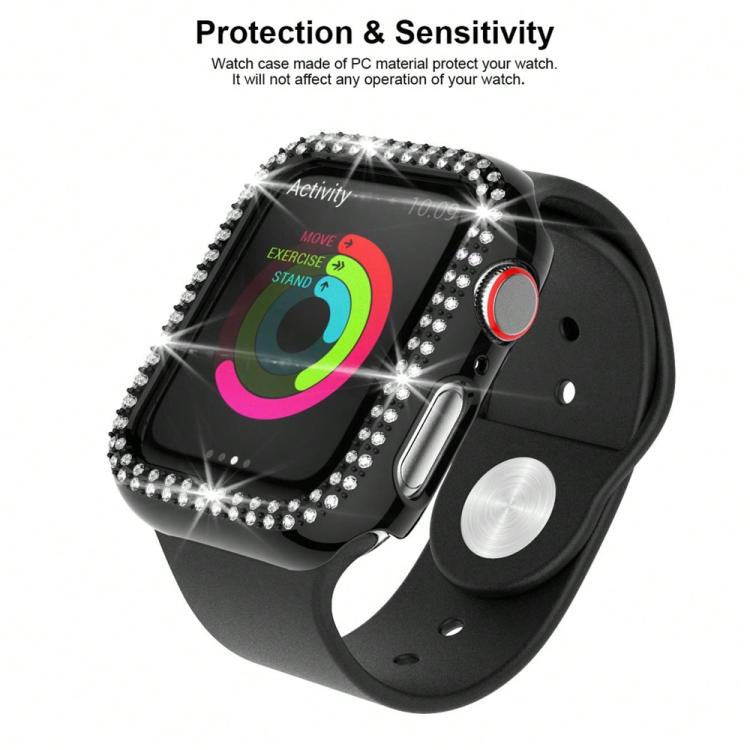 xDfind Double Row Diamond Hollow PC Watch Cover, For Apple Watch Series 6 / 5 / 4 / SE 40mm