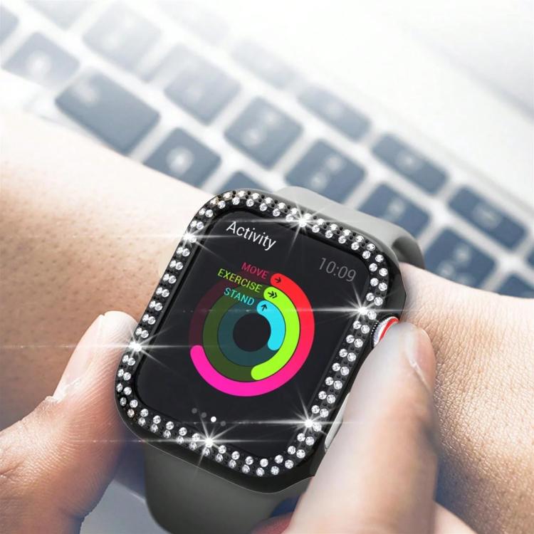 xDfind Double Row Diamond Hollow PC Watch Cover, For Apple Watch Series 6 / 5 / 4 / SE 44mm