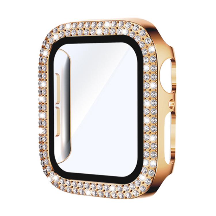 xDfind Double Row Diamond Tempered Glass Film Integrated PC Watch Cover, For Apple Watch Series 6 / 5 / 4 / SE 40mm