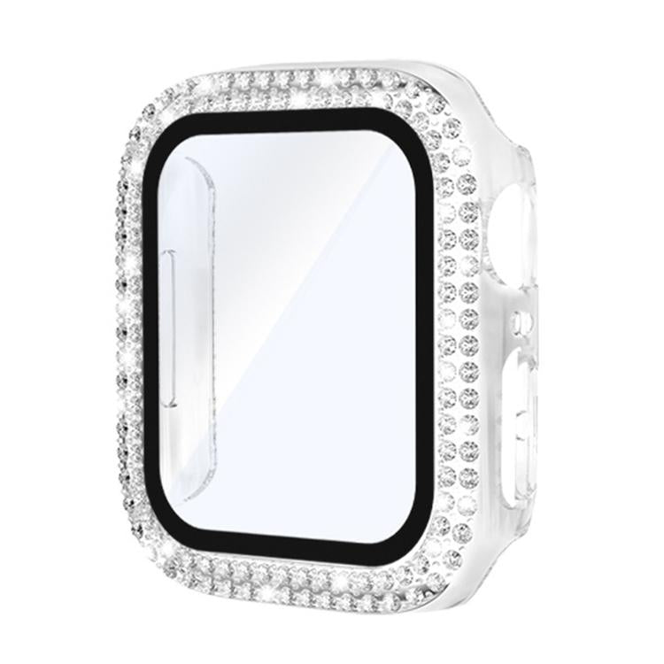 xDfind Double Row Diamond Tempered Glass Film Integrated PC Watch Cover, For Apple Watch Series 11 46mm / 10 46mm