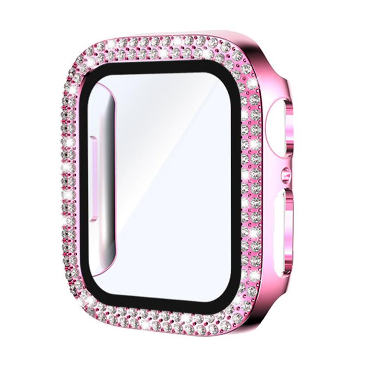 xDfind Double Row Diamond Tempered Glass Film Integrated PC Watch Cover, For Apple Watch Series 9 / 8 / 7 41mm