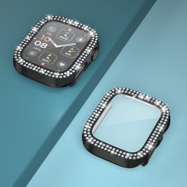 xDfind Double Row Diamond Tempered Glass Film Integrated PC Watch Cover, For Apple Watch Series 9 / 8 / 7 41mm