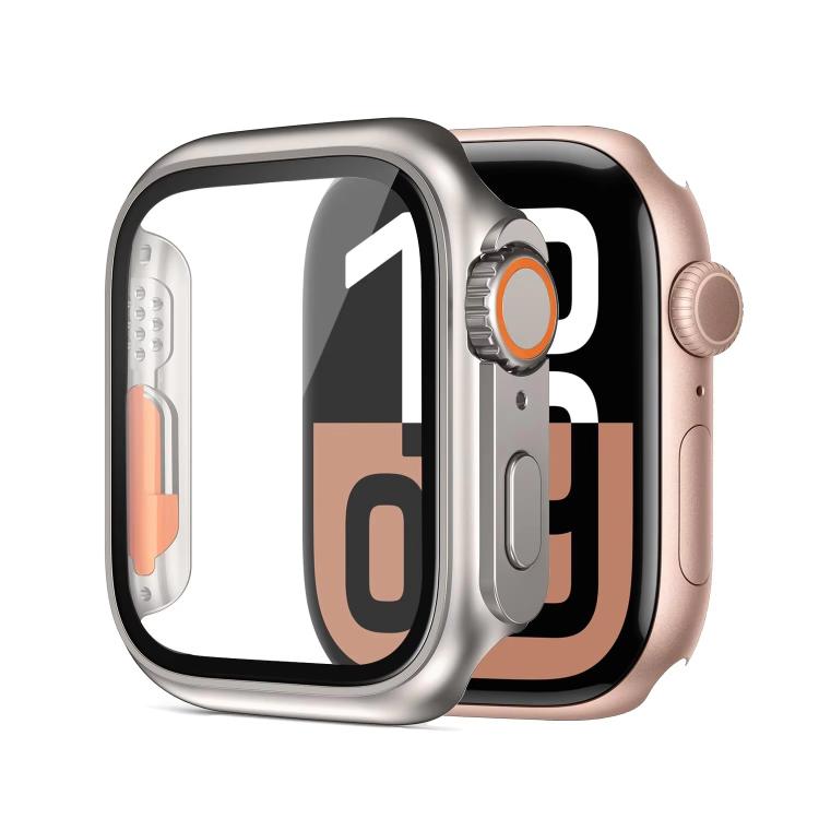 xDfind Change to Ultra 49mm Tempered Glass Film Integrated PC Watch Cover, For Apple Watch Series 9 / 8 / 7 45mm
