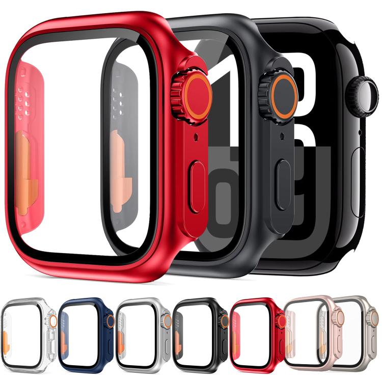 xDfind Change to Ultra 49mm Tempered Glass Film Integrated PC Watch Cover, For Apple Watch Series 9 / 8 / 7 45mm