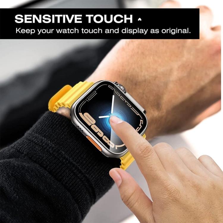xDfind Change to Ultra 49mm Tempered Glass Film Integrated PC Watch Cover, For Apple Watch Series 9 / 8 / 7 45mm