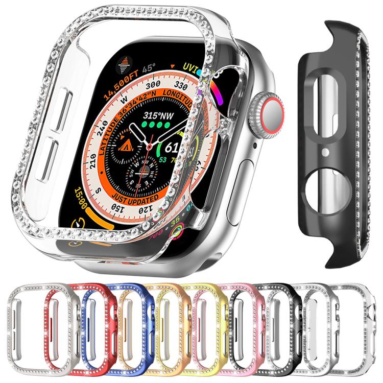 xDfind Single Row Diamond Hollow PC Watch Cover, For Apple Watch Series 11 42mm / 10 42mm