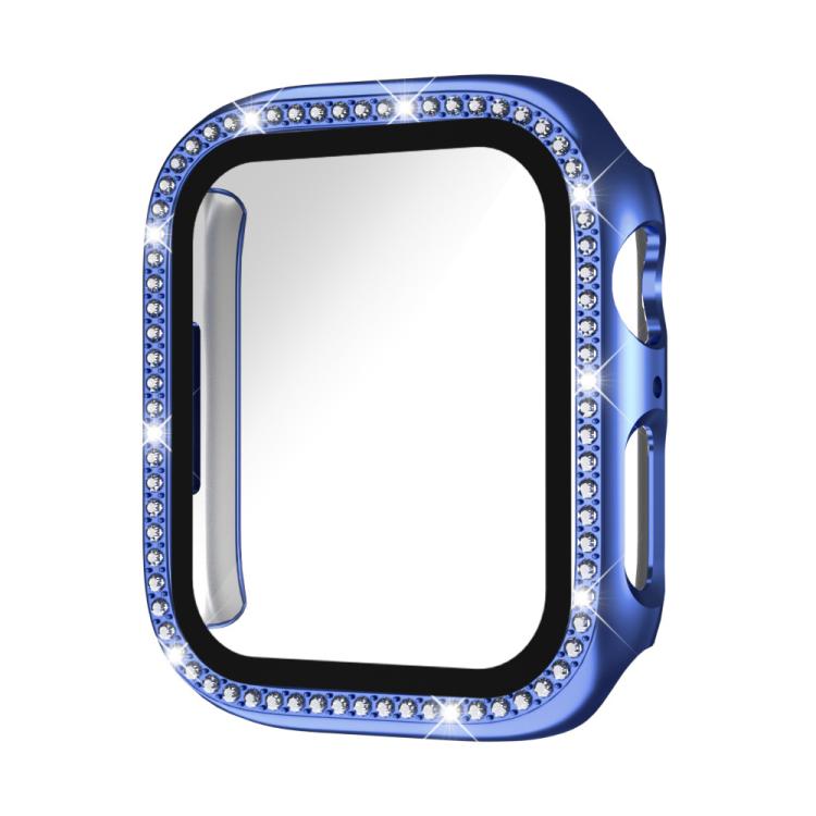 xDfind Single Row Diamond Tempered Glass Film Integrated PC Watch Case, For Apple Watch Series 11 46mm / 10 46mm