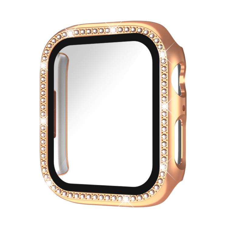 xDfind Single Row Diamond Tempered Glass Film Integrated PC Watch Case, For Apple Watch Series 3 / 2 / 1 38mm