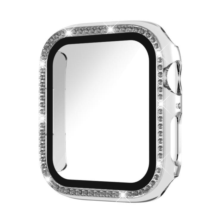 xDfind Single Row Diamond Tempered Glass Film Integrated PC Watch Case, For Apple Watch Series 44mm