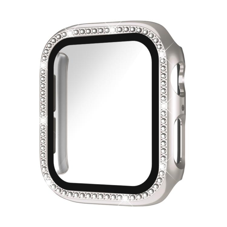 xDfind Single Row Diamond Tempered Glass Film Integrated PC Watch Case, For Apple Watch Series 3 / 2 / 1 42mm