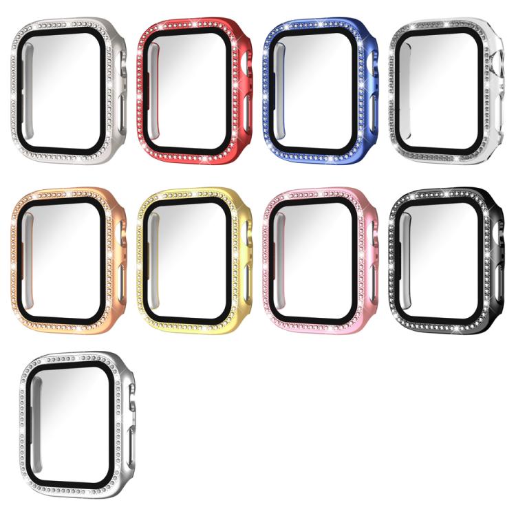 xDfind Single Row Diamond Tempered Glass Film Integrated PC Watch Case, For Apple Watch Series 44mm