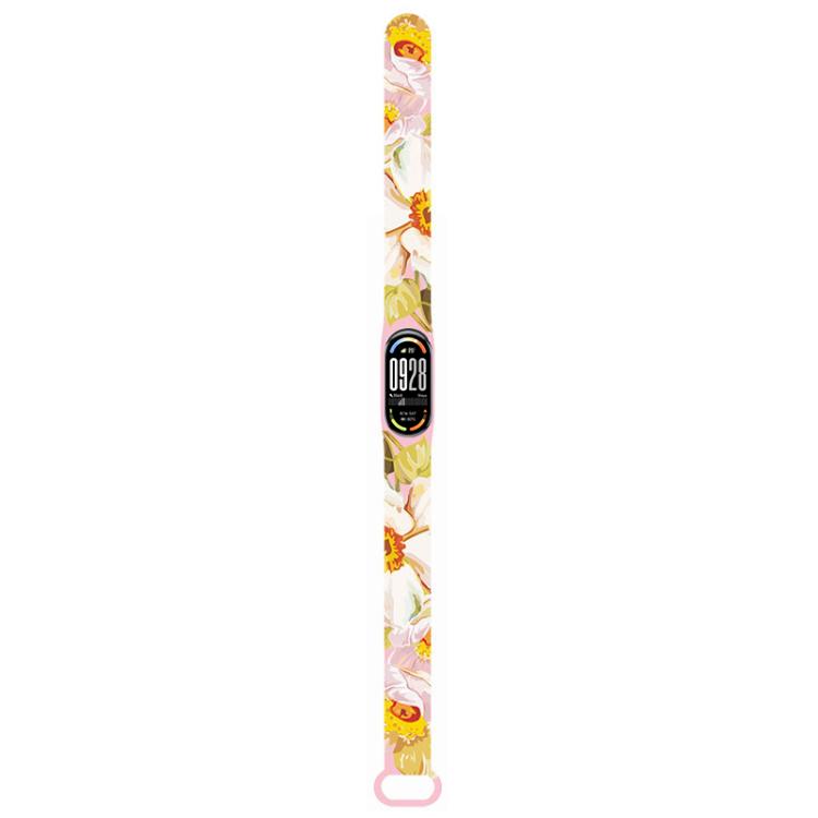 xDfind Flowers Printing Integrated Cover TPU Watch Band, For Xiaomi Smart Band 10 / 9 / 8