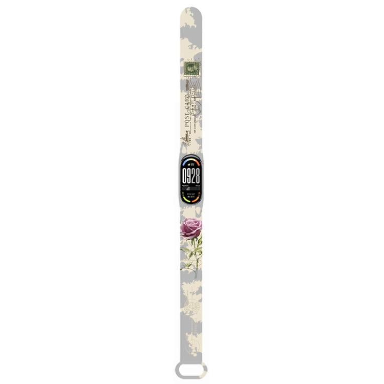 xDfind Flowers Printing Integrated Cover TPU Watch Band, For Xiaomi Smart Band 10 / 9 / 8