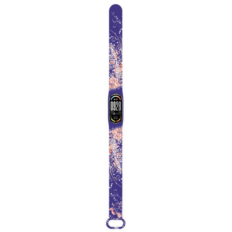 xDfind Flowers Printing Integrated Cover TPU Watch Band, For Xiaomi Smart Band 10 / 9 / 8
