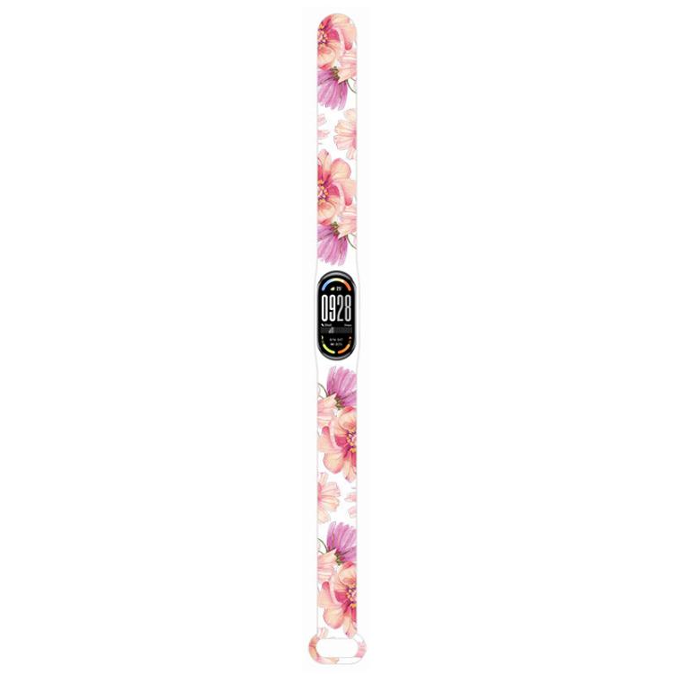 xDfind Flowers Printing Integrated Cover TPU Watch Band, For Xiaomi Smart Band 10 / 9 / 8