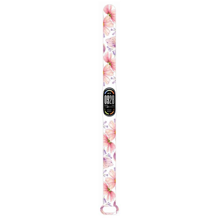 xDfind Flowers Printing Integrated Cover TPU Watch Band, For Xiaomi Smart Band 10 / 9 / 8