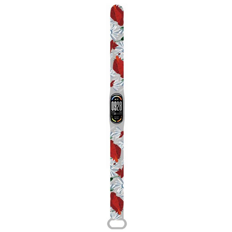 xDfind Flowers Printing Integrated Cover TPU Watch Band, For Xiaomi Smart Band 10 / 9 / 8