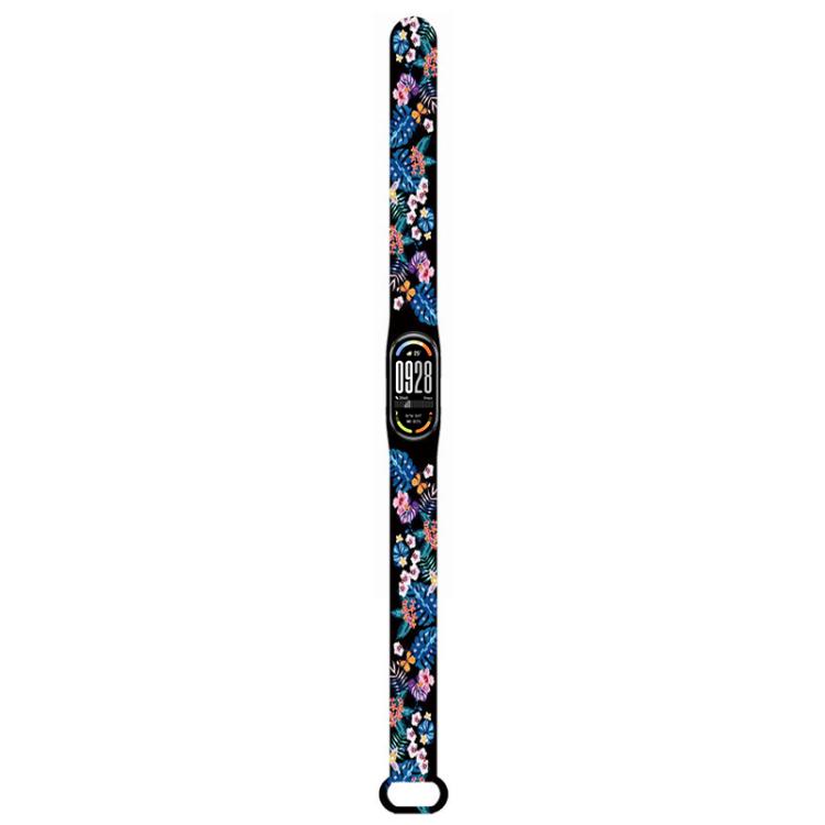 xDfind Flowers Printing Integrated Cover TPU Watch Band, For Xiaomi Smart Band 10 / 9 / 8