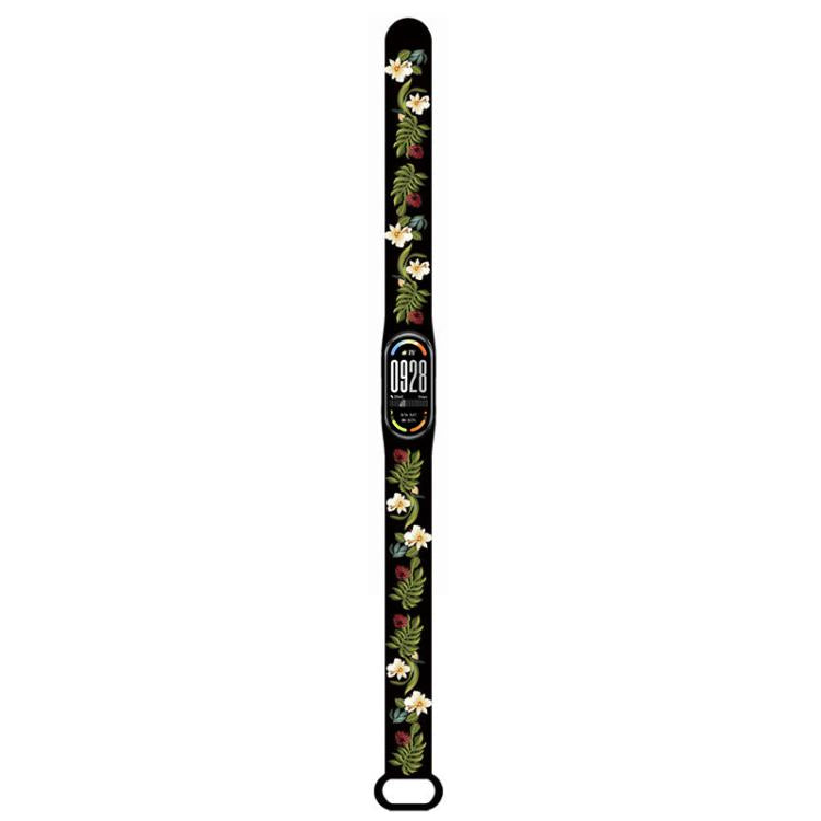 xDfind Flowers Printing Integrated Cover TPU Watch Band, For Xiaomi Smart Band 10 / 9 / 8