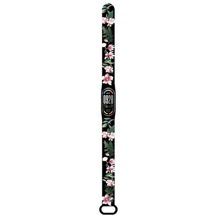 xDfind Flowers Printing Integrated Cover TPU Watch Band, For Xiaomi Smart Band 10 / 9 / 8
