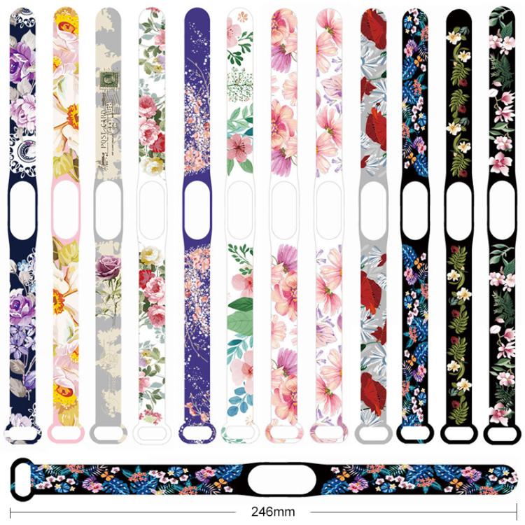 xDfind Flowers Printing Integrated Cover TPU Watch Band, For Xiaomi Smart Band 10 / 9 / 8