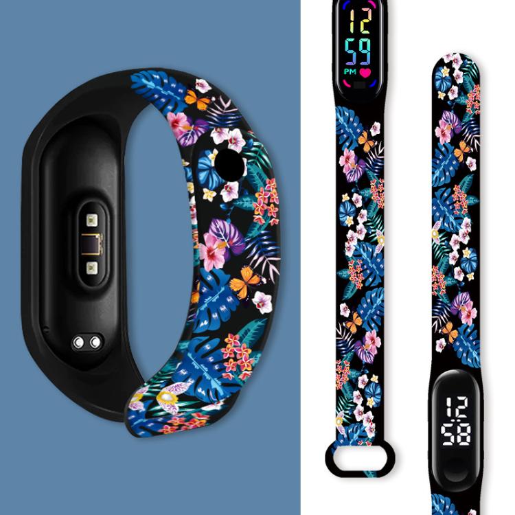 xDfind Flowers Printing Integrated Cover TPU Watch Band, For Xiaomi Smart Band 10 / 9 / 8