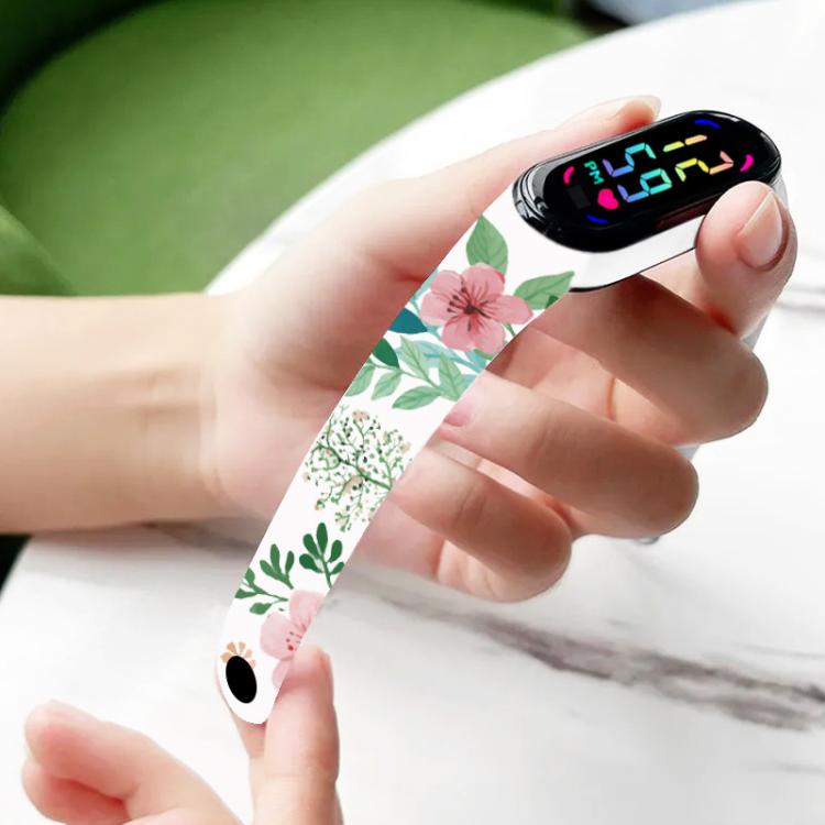 xDfind Flowers Printing Integrated Cover TPU Watch Band, For Xiaomi Smart Band 10 / 9 / 8