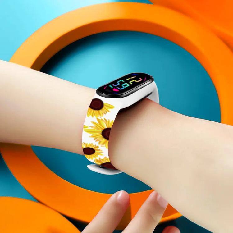 xDfind Flowers Printing Integrated Cover TPU Watch Band, For Xiaomi Smart Band 10 / 9 / 8