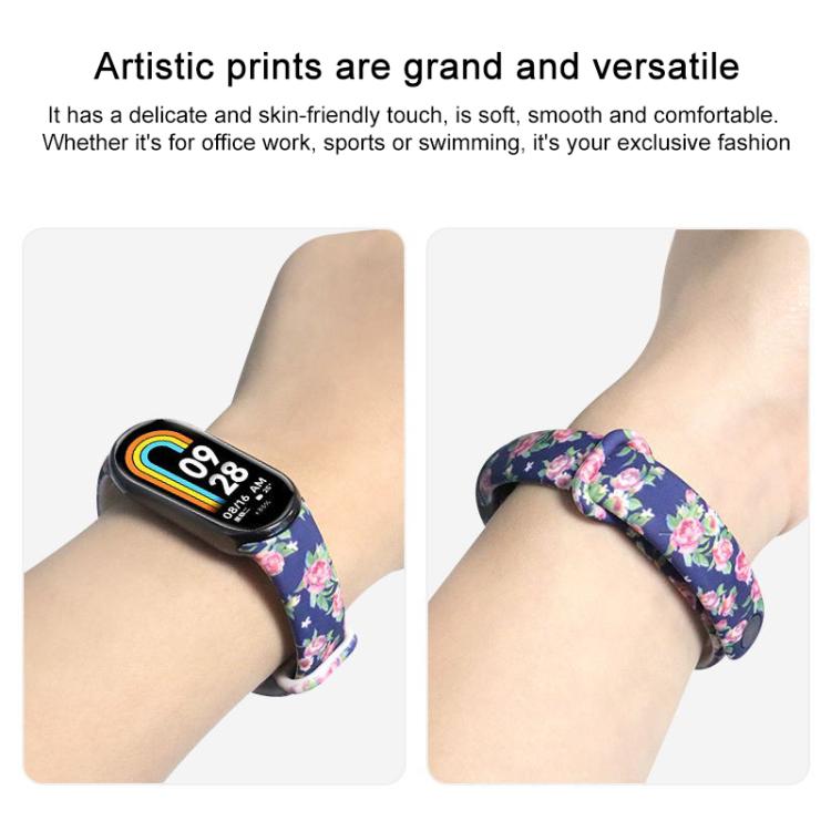 xDfind Flowers Printing TPU Watch Band
