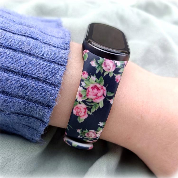 xDfind Flowers Printing TPU Watch Band