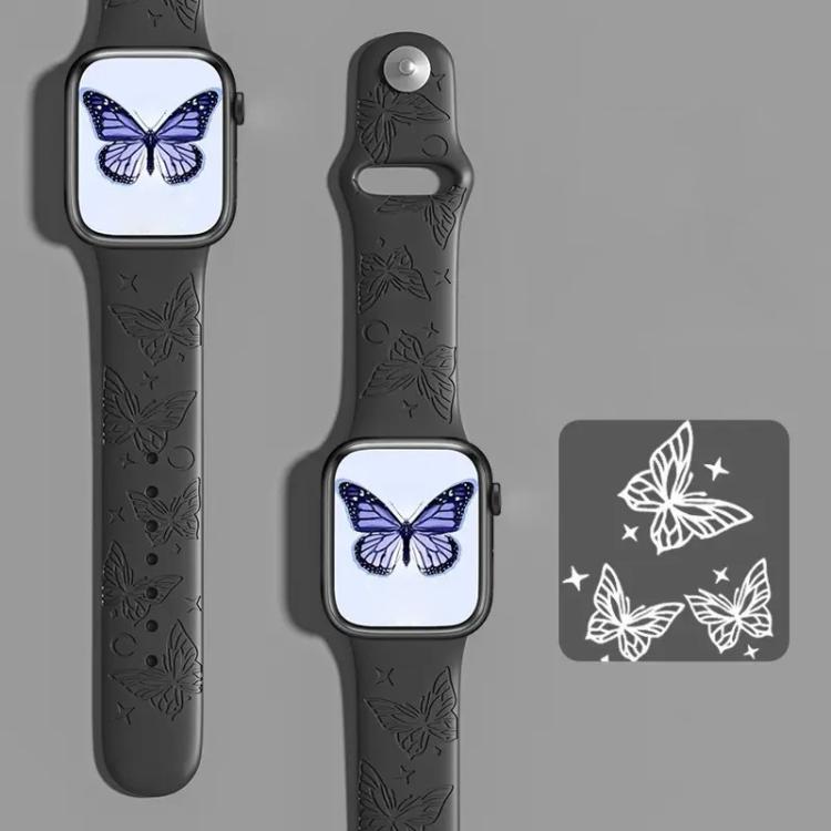 xDfind 3D Laser Engraving Silicone Watch Band, For Apple Watch 42 / 44 / 45 / 46 / 49mm