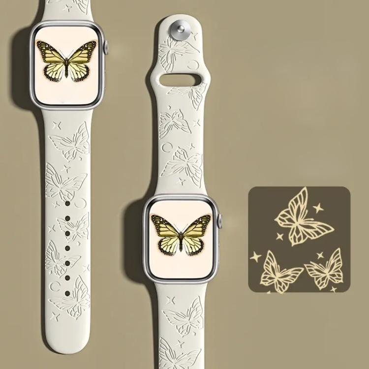 xDfind 3D Laser Engraving Silicone Watch Band, For Apple Watch 38 / 40 / 41 / S11 42mm