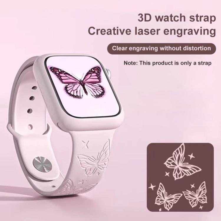xDfind 3D Laser Engraving Silicone Watch Band, For Apple Watch 42 / 44 / 45 / 46 / 49mm