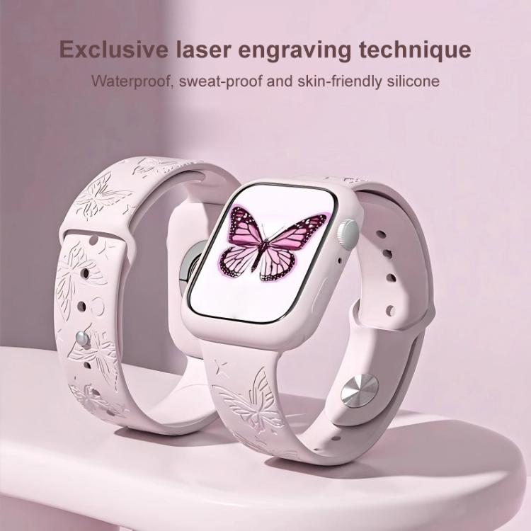 xDfind 3D Laser Engraving Silicone Watch Band, For Apple Watch 38 / 40 / 41 / S11 42mm