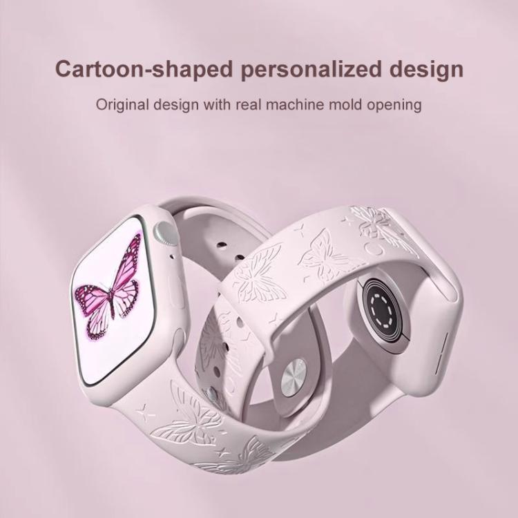xDfind 3D Laser Engraving Silicone Watch Band, For Apple Watch 38 / 40 / 41 / S11 42mm