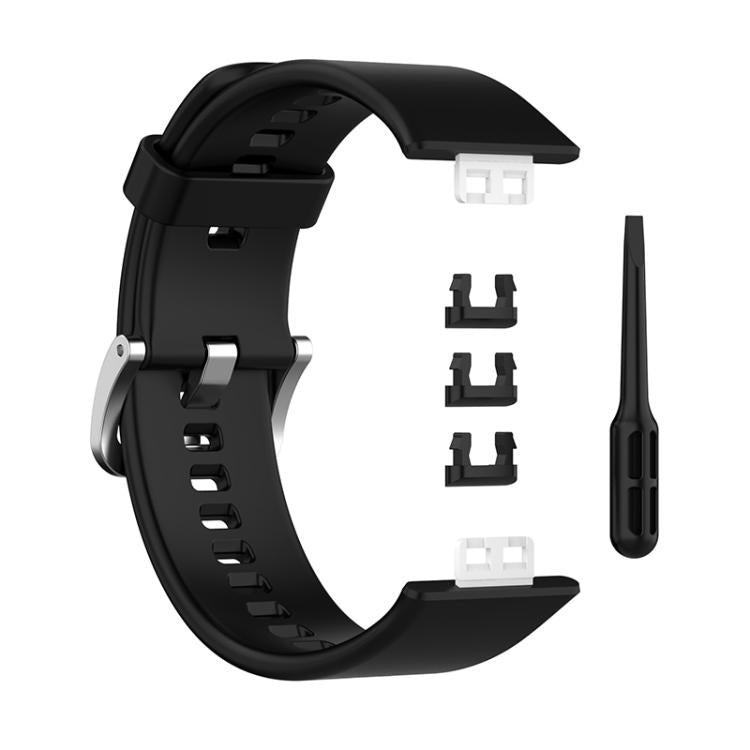 xDfind Solid Color Silver Steel Buckle Silicone Watch Band