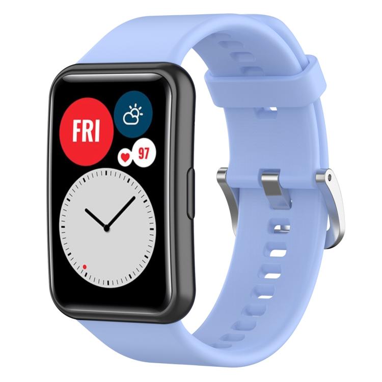 xDfind Solid Color Silver Steel Buckle Silicone Watch Band